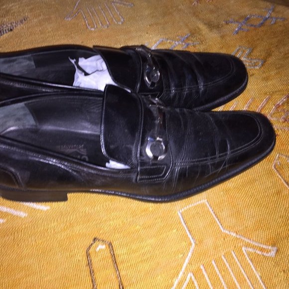 Salvatore Ferragamo Black Leather Loafers